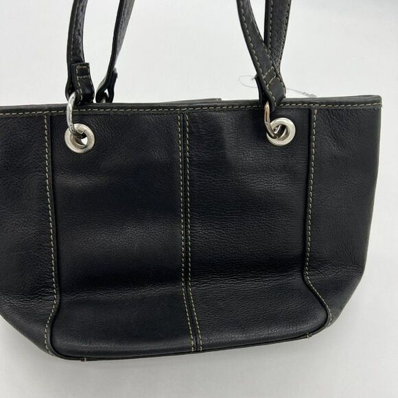 Fossil VTG Black Leather Purse Key Chain - Picture 3 of 4